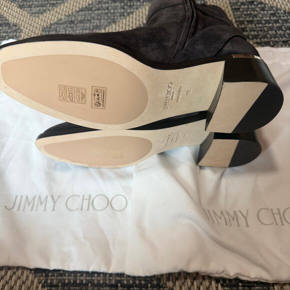 JIMMY CHOO Noor 45 Coffee Velvet Suede Ankle Boots Size 39 - Picture 8 of 10